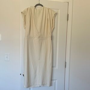 Express Cream Midi Dress